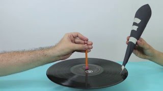 Así se escucha un disco de vinilo con una aguja y un cono de cartulina [upl. by Corinna]