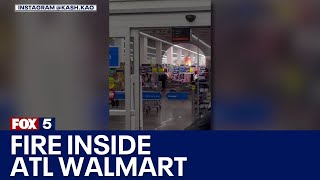 Video shows flames inside Atlanta Walmart [upl. by Ankeny]