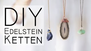 DIY Edelstein Ketten  Trend 2016 [upl. by Skurnik]