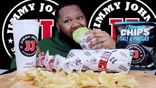 JIMMY JOHNS GIANT 16quot GARGANTUAN UNWICH MUKBANG BIG BITES  FLAVASBYDAMEDASH [upl. by Kym]