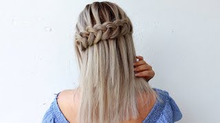 Knotted Waterfall Braid Step by Step  Hair tutorial by Another Braid shorts [upl. by Shaine]