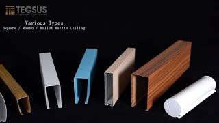 Tecsus  Metal Baffle Ceiling Easy to Install Fireproof [upl. by Scopp]