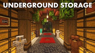 Minecraft  How to build an Underground Storage Room  Tutorial [upl. by Ilahsiav]