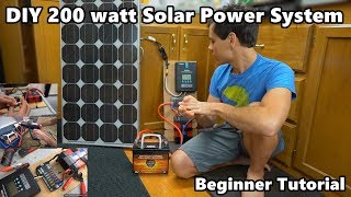 DIY 200 Watt 12 volt Solar Power System quotThe Minimalistquot Beginner Tutorial [upl. by Picker935]