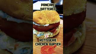 Pancake Battered Rotisserie Chicken Burger food cooking [upl. by Melloney194]