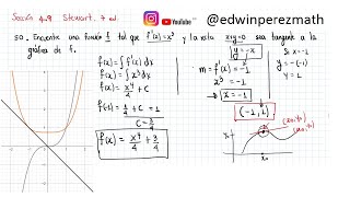 Cálculo Stewart Ej 50 Encuentre f tal que fxx3 y la recta xy0 sea tangente a la grafica de f [upl. by Kryska]