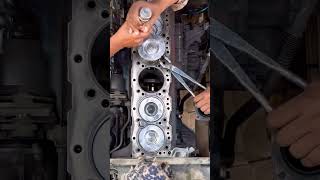 Diesel engine piston installation in shortsfeed trucking workshop virl video trending shorts [upl. by Clorinde]