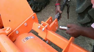 How To Attach Rotavator To Tractor  Tractor Attachment With Rotavator [upl. by Yrrab]