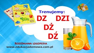 Roześmiana Logopedia  głoski quotDZquot quotDŹquot quotDŻquot oraz quotDZIquot Ćwiczenia logopedyczne dla dzieci [upl. by Furey225]