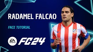 EA FC24 Player Creation Guide RADAMEL FALCAO Lookalike Face Tutorial  Stats [upl. by Yereffej]