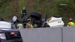 Driver Trapped After Crane Crash [upl. by Hplodur]