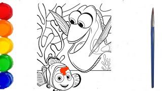 How to draw nemo and dory for kids and toddlers [upl. by Meghan]