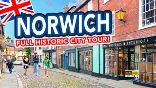 NORWICH  Full tour of historic NORWICH City Centre Norfolk England [upl. by Ayra]