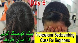 How to Do Back Comb Step by Step Easily  Professional Tips For Backcomb completehairstylingcourse [upl. by Magulac]