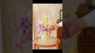 Arrange a flower arrangement without using floral foam🌸 [upl. by Halludba]