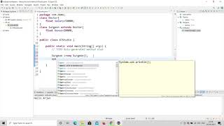 Java Inheritance Program Explained  Eclipse [upl. by Alleram700]