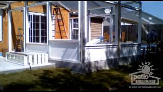 Building a Sunroom Before amp After Time Lapse [upl. by Aisorbma]