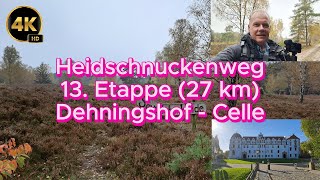 Heidschnuckenweg 13 Etappe 27 km Dehningshof  Celle  4K HD [upl. by Alarick]