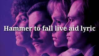 Hammer to fall lyric version live aid [upl. by Dido74]