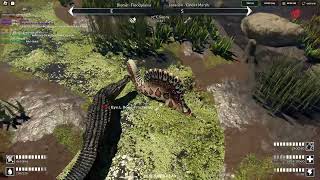 Spinosaurus VS Deinosuchus  ROBLOX Prior Extinction [upl. by Anyalram449]