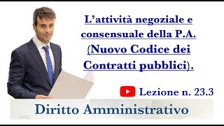 Diritto Amministrativo Video lezione n233 L’attività negoziale e consensuale della PA parte 35 [upl. by Sinoda]