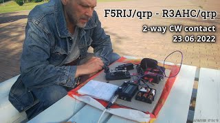 F5RIJqrp  R3AHCqrp 2way CW QRP contact 23062022 [upl. by Notliw]