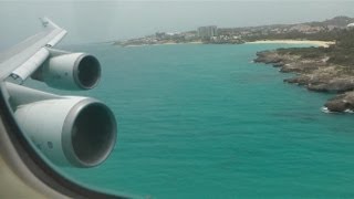 St Maarten KLM Boeing 747 onboard landing HD 1080p [upl. by Llenrad602]