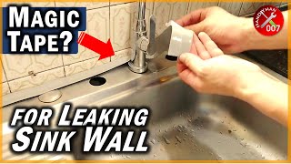 Magic Tape to Fix Leaking Sinks How to Seal Kitchen Sink Edges w Caulking Tape [upl. by Saunders]