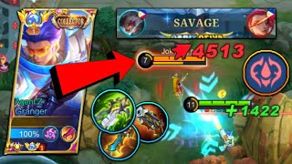 1 HIT BUILD GRANGER SAVAGE Build and Emblem Top 1 Global Granger  MLBB [upl. by Edita]