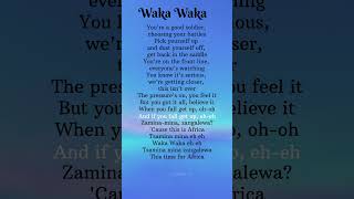 Waka Waka This time for africa  Shakira ft Freshlyground lyrics wakawaka [upl. by Bordiuk]