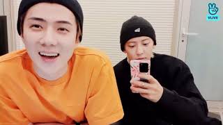 Chanyeol and sehun’s vlive [upl. by Haland]