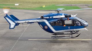 Eurocopter EC145  Gendarmerie  Startup amp Takeoff at Nancy Essey Airport helicopter aviation [upl. by Elodea388]