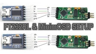 MinimOSD amp FT232RL setup [upl. by Nnairda816]