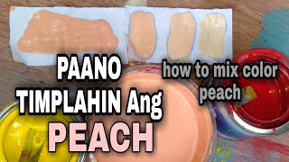 paano timplahin ang kulay peach sa latex na pinturaHOW TO MIX COLOR PEACH IN LATEX PAINT [upl. by Schechter]