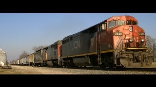 Trains of the Midwest with CN and railroad radio [upl. by Honora12]