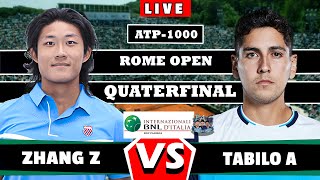 Alejandro Tabilo vs Zhizhen Zhang LIVE  ATP Rome Open Tennis Italy clay [upl. by Eynahpets]