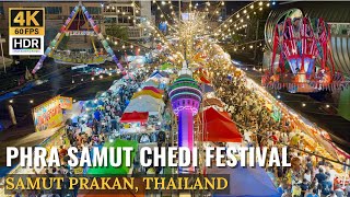 SAMUT PRAKAN Phra Samut Chedi Festival 2024 quotEpic Street Foods amp Amusement ParkquotThailand 4K HDR [upl. by Slack]