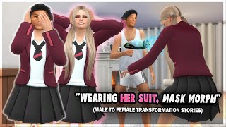 Boy is Turned into a Girl Wearing a Skinsuit 👧  Transformation Stories Sims 4 [upl. by Dorree]