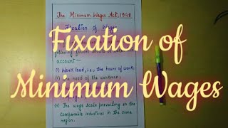 Fixation of Wages in Minimum Wages Act 1948 [upl. by Eltsirk]