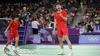 Chinas Feng and Huang dominate USAs Chiu and Gai in badminton opener  Paris Olympics  NBC Sports [upl. by Aynodal208]