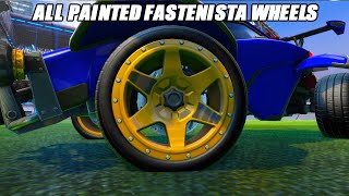 Showcasing All NEW quotFASTENISTAquot Wheels  Rocket League Showcase [upl. by Alikam800]