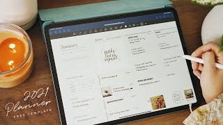 2021 Digital Planner ✍🏼 TrackReviewSet Goals  Hyperlinked Free GoodNotes Template [upl. by Freya]