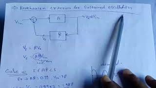 Barkhausen criteria for sustain oscillation LECT4 [upl. by Novia834]