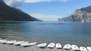 Surfers in Torbole  Lake Garda Italy [upl. by Nohtanhoj]