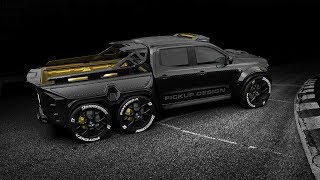 6 wheel mercedes truck  Mercedes X Class 6x6 Custom is Pickup of Your Nightmares [upl. by Latty296]