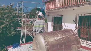 water tank repair at non sag epoxy application sa leak [upl. by Rudie]