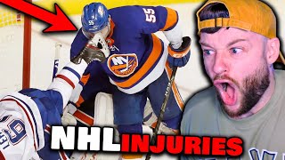 SOCCER FAN REACTS TO THE WORST NHL INJURIES [upl. by Iinde829]