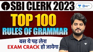 SBI Clerk 2023  TOP 100 Rules of Grammar  English  Vishal [upl. by Amorita]