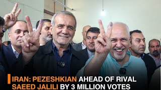 Iran Pezeshkian ahead of rival Saeed Jalili by 3 million votes  DD India [upl. by Ahcsropal978]