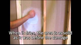 How To Fix Drywall  How To Repair a Hole in Drywall using the DAP Presto Patch [upl. by Lehcim823]